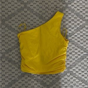 Yellow one shoulder Superdown top